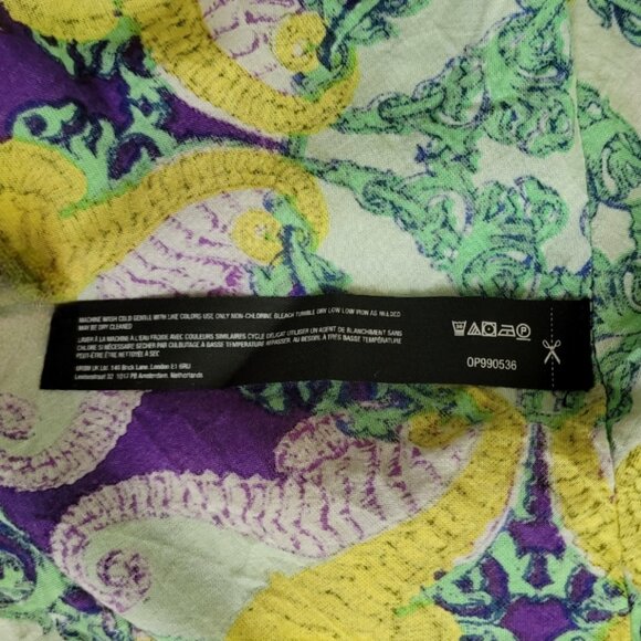 Anthropologie Purple Yellow **Seahorse Print Dress 1X** - Picture 10 of 12